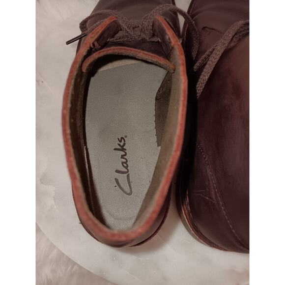 Clarks Bushacre Men\'s Size 10 Desert Boots Leather Burgundy 15522 main image 4